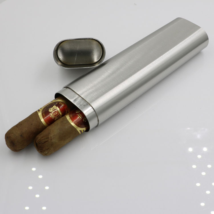 Stainless Steel Cigar Tube Double Cigar Tube Thickened Cigar Tube Holder