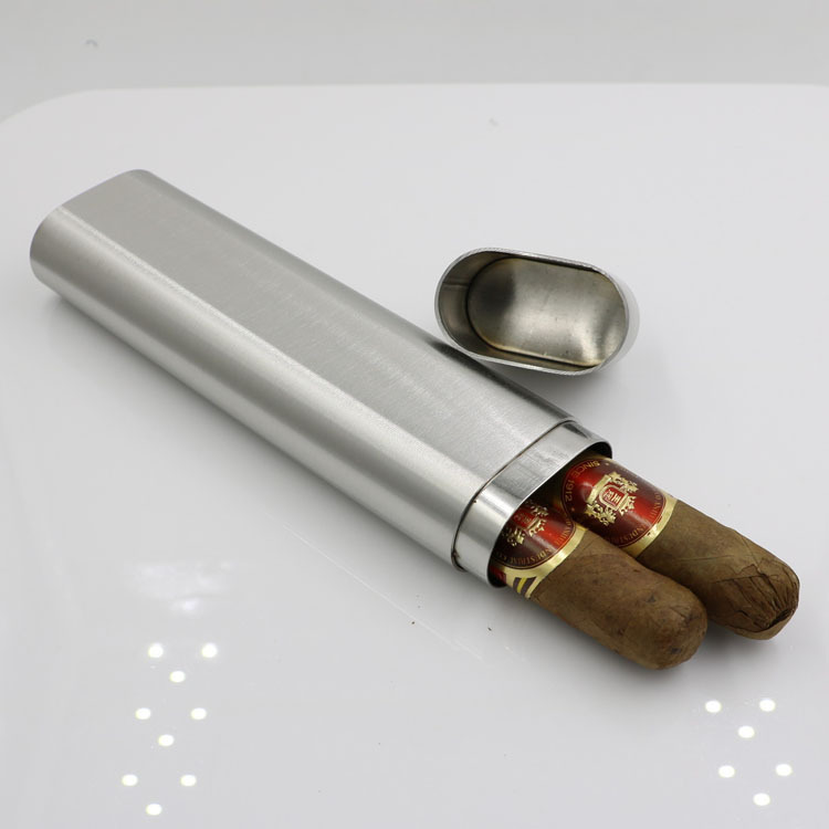 Stainless Steel Cigar Tube Double Cigar Tube Thickened Cigar Tube Holder