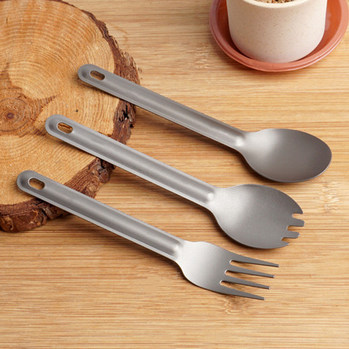 Pure Titanium Fork Spoon Set Portable Cutlery Set Outdoor Cutlery Set