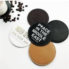 Leather Anti-Slip Heat Insulation Coaster for Laser Engraved Custom