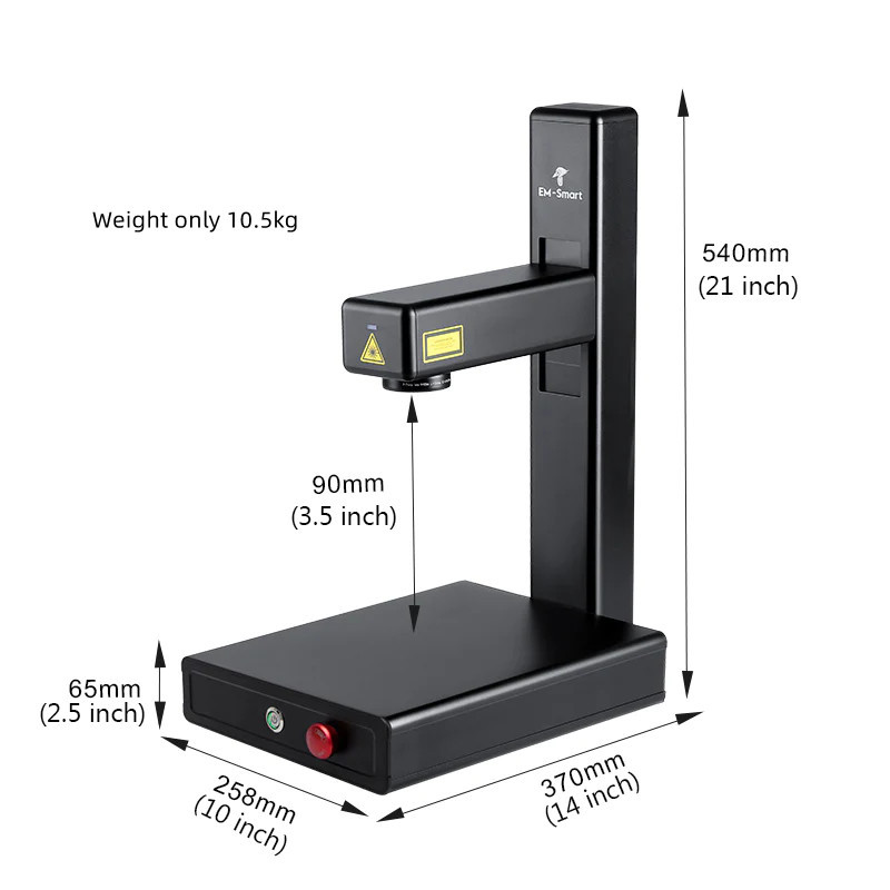 EM-Smart PC - 20/25W Fiber Laser Marking Machine, Plug & Play with a build-in computer, the all-in-one.