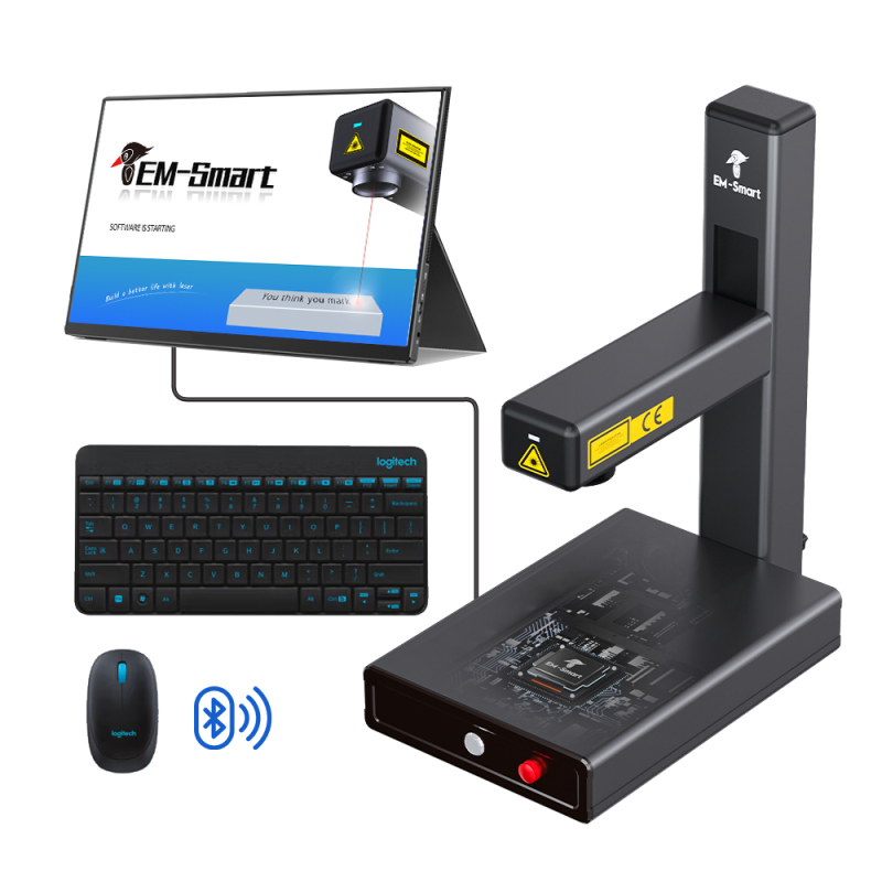 EM-Smart PC - 20/25W Fiber Laser Marking Machine, Plug & Play with a build-in computer, the all-in-one.