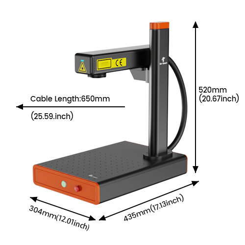 EM-Smart Basic 1(R)/ 2(R) - 20/25W Desktop Fiber Laser Engraving Machine for Metal, Sliver, Gold, Plastic, Leather, Slate, Coated Wood, Paper etc. with Laser Safety Glasses. Support EZCAD&Lightburn