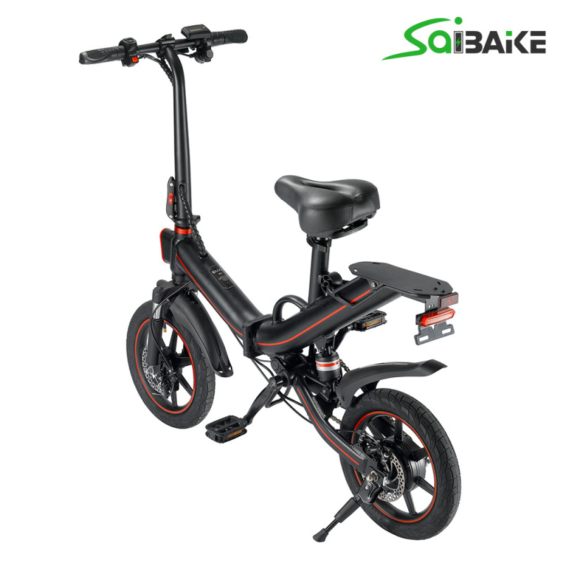 V5 e-Bike 14" Folding Electric Bike 48V 400W Motor Max Speed 30km/h Ebike for Adults and Teenagers with 48V 10Ah Battery Mini Bicycle