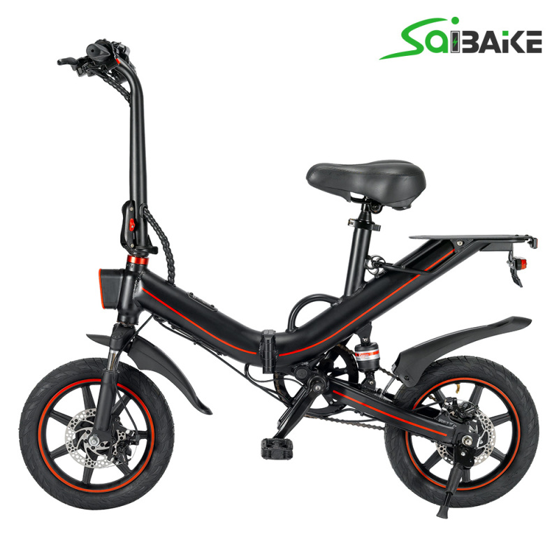 V5 e-Bike 14" Folding Electric Bike 48V 400W Motor Max Speed 30km/h Ebike for Adults and Teenagers with 48V 10Ah Battery Mini Bicycle