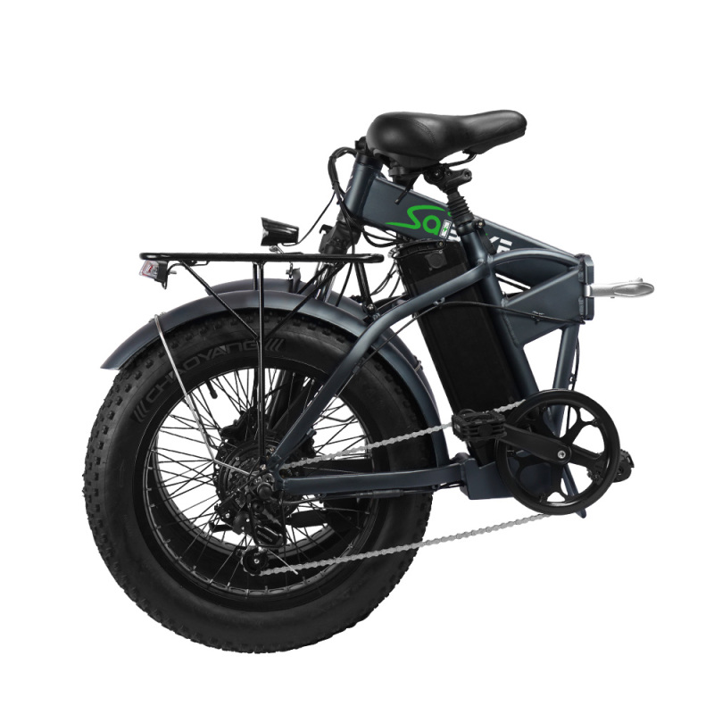 SK02 Foldable Electric Bike 20" x 4.0 Fat Tire Electric Bicycle with 500W Motor,Removable Silverfish 48V 12.5AH Battery,7-Speed Double Shock Absorption