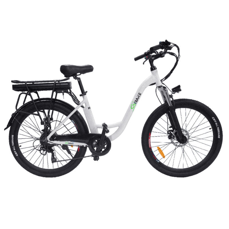 C0626 Electric Bike 250W Electric City Cruiser Bicycle-Up to 40 Miles-36v 12.5ah Removable Battery, 6-Speed and Dual Shock Absorption, 26" Electric Commuter Bike for Adults