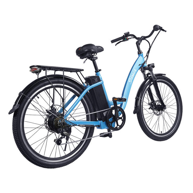 SK07 Cityscape Electric Bike 26 Inch Wheels Electric Bicycle Travel Up To 30 Miles With 350W Motor,Removable 36V 15AH Li-ion Battery,7-Speed/US stock/3-5working days arrive