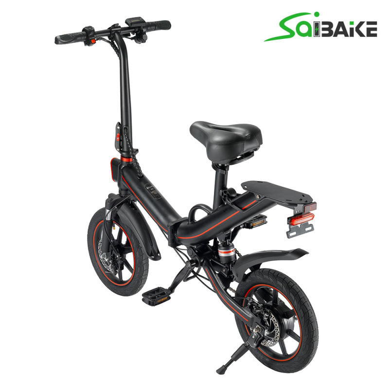 V5 e-Bike 14" Folding Electric Bike 48V 400W Motor Max Speed 30km/h Ebike for Adults and Teenagers with 48V 10Ah Battery Mini Bicycle/US stock/3-5working days arrive