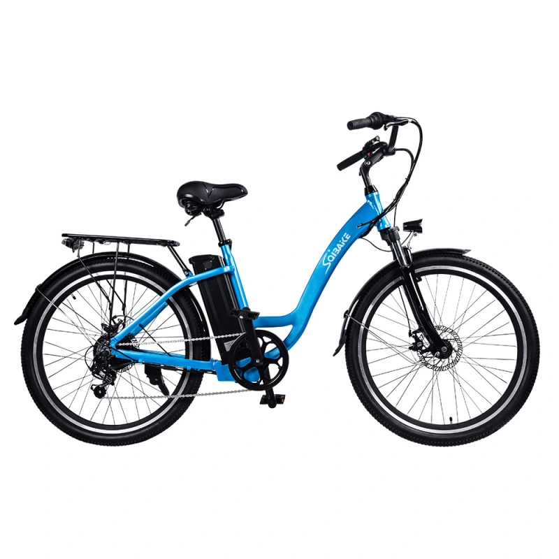 SK07 Cityscape Electric Bike 26 Inch Wheels Electric Bicycle Travel Up To 30 Miles With 350W Motor,Removable 36V 15AH Li-ion Battery,7-Speed/US stock/3-5working days arrive