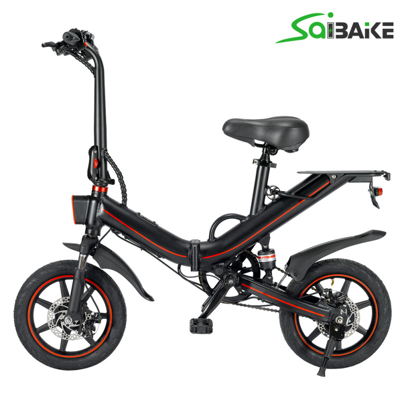 V5 e-Bike 14" Folding Electric Bike 48V 400W Motor Max Speed 30km/h Ebike for Adults and Teenagers with 48V 10Ah Battery Mini Bicycle/US stock/3-5working days arrive