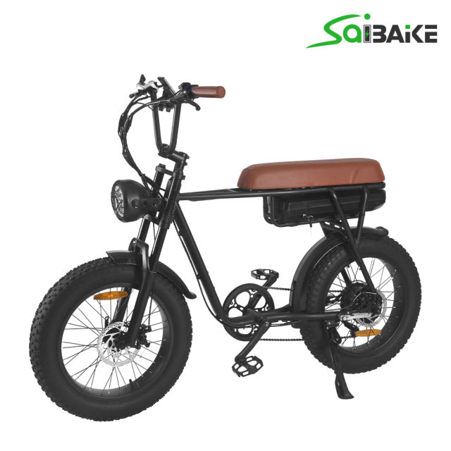 Saibaike FXH-006 Fat Tires Electric Bicycle Mountain Off-road Snow Beach E-bike Brown Saddle 48V 500W 750W 1000W Motor Super Power