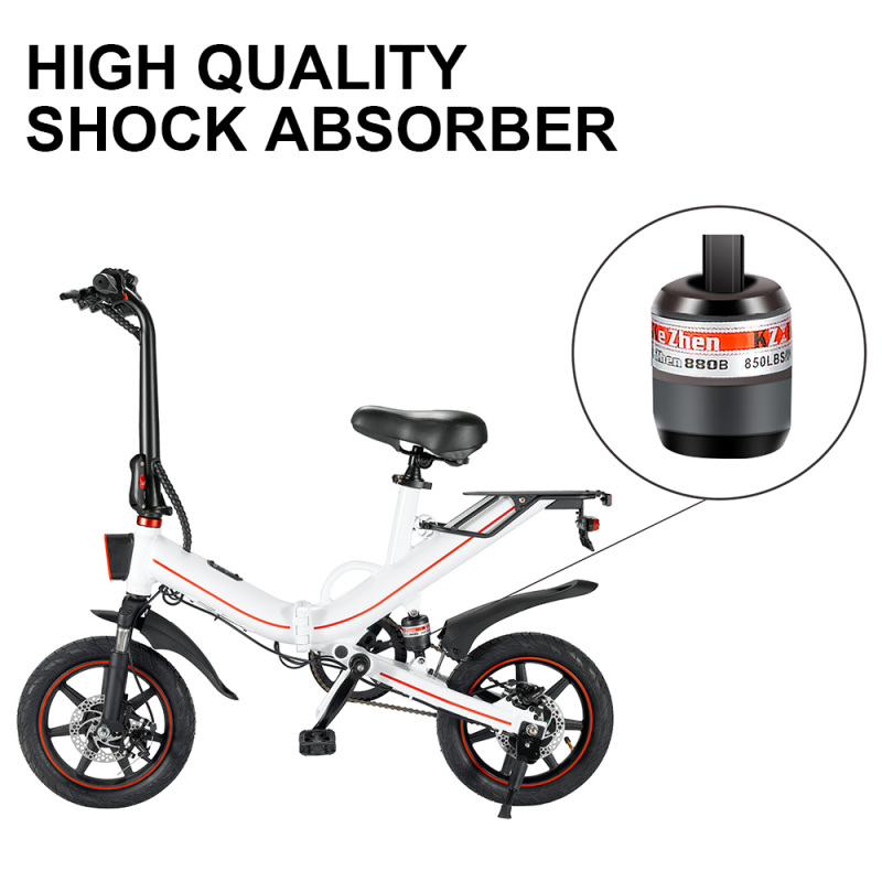 Saibaike V5 e-Bike 14inch Mini Folding Electric Bike 48V 10Ah 400W Motor Max Speed 30km/h Ebike for Adults Teenagers