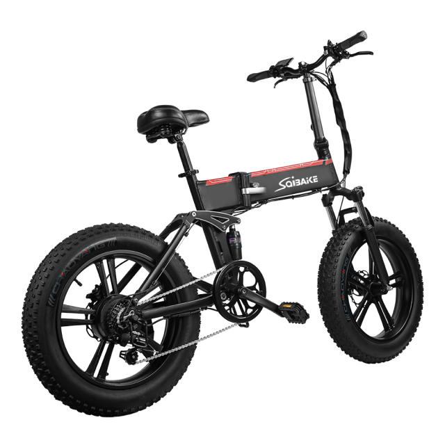 Saibaike SK08 20*4.0 Inch 48V 350W Hummer Snow Wheel Fat Tires Electric Bike 7 Speed XT50/FT35 Disc Folding E-bike For Adults