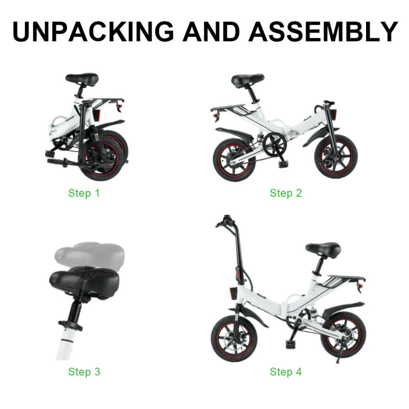 Saibaike V5 e-Bike 14" Folding Electric Bike 48V 400W Motor Max Speed 30km/h Mini Bicycle for Adults and Teenagers