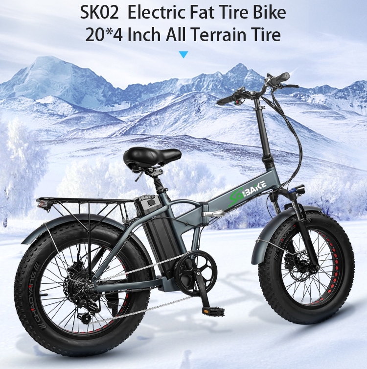 Saibaike SK02 Foldable Electric Bike 20 inch Fat Tire Electric Bicycle with 500W 48V 12.5AH Battery 7-Speed Commuting E-bike