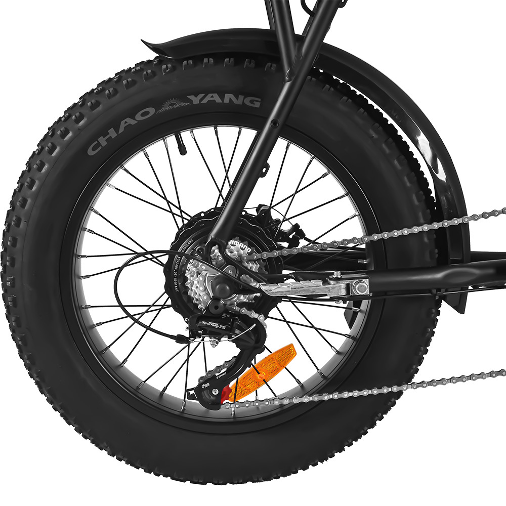 Saibaike FXH-006 20 Inch 48V 250W 500W 750W 1000W Motor Super Power Fat Tires Electric Bike Mountain Snow Beach E-bike Black Saddle