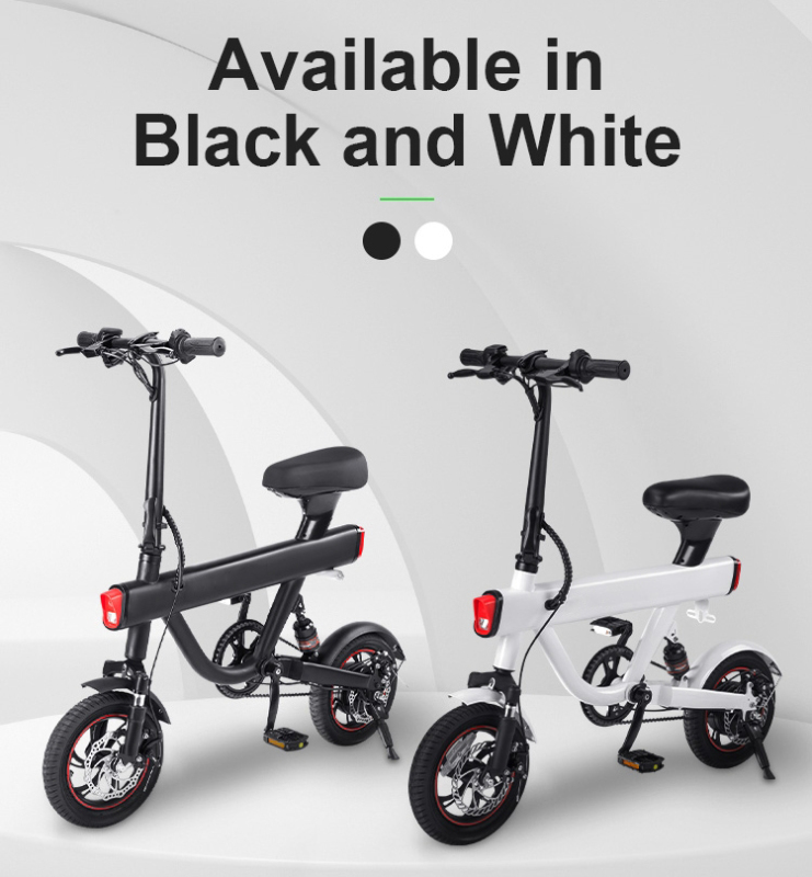 Saibaike DYU-V1 E-bike 12" Folding Electric Bike 250W Motor Max Speed 25km/h Ebike for Adults and Teenagers with 36V 10Ah Lithium-Ion Battery