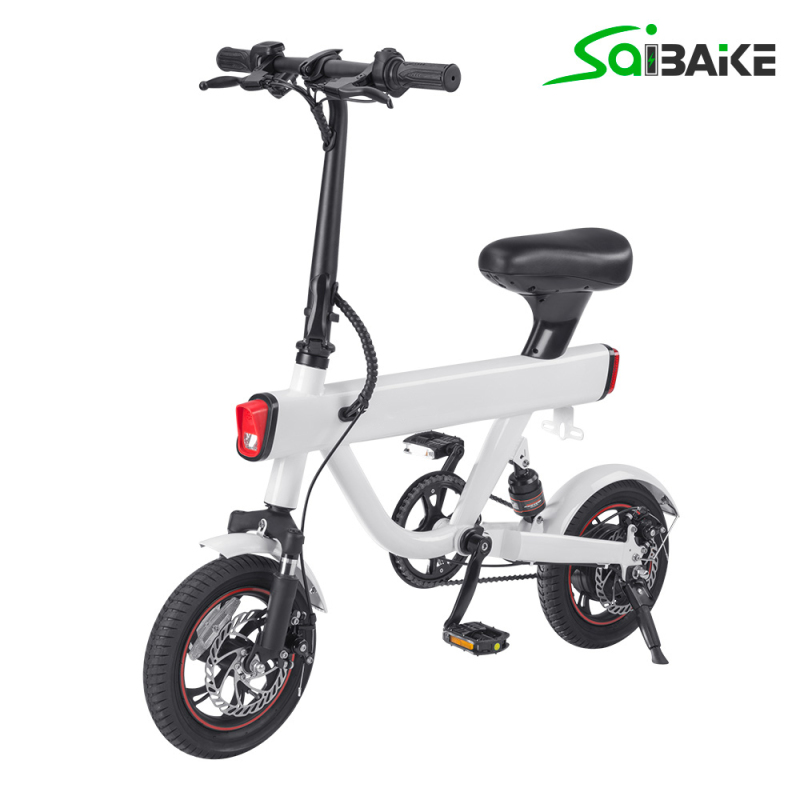 Saibaike DYU-V1 E-bike 12" Folding Electric Bike 250W Motor Max Speed 25km/h Ebike for Adults and Teenagers with 36V 10Ah Lithium-Ion Battery