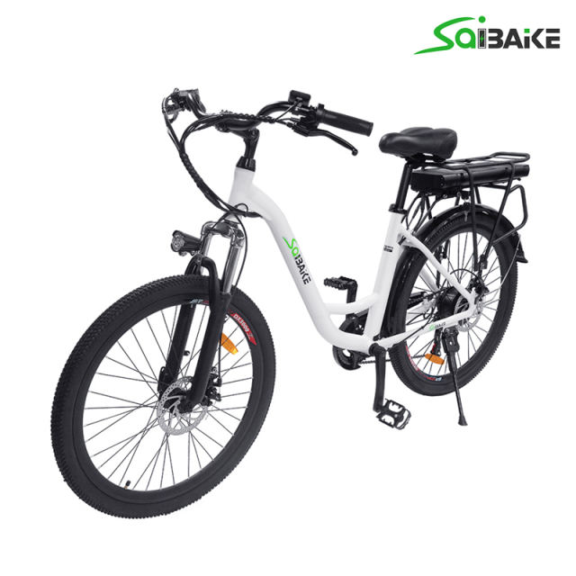 C0626 Commuter eBike 26 Inch Wheel Step-thru City Electric Bike 250W Motor Removable Battery Cruiser Bicycle