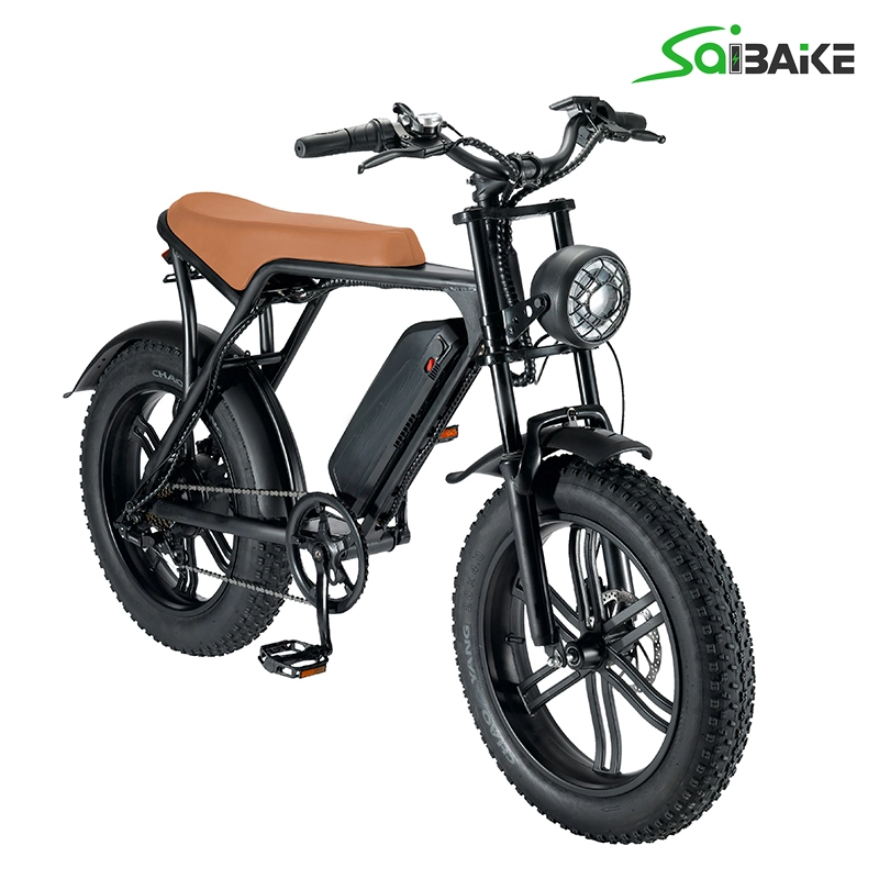 V8 Fat Tire Electric Bike 48V Removeable Battery 20inch Fatbike Urban City Off-road Commuter eBike