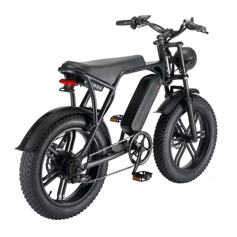 Saibaike V8 Fat Tires 20 inch Electric Bike 48V 750W 1000W Dual Front Hydraulic Suspension Commuter E-bike Brown Saddle