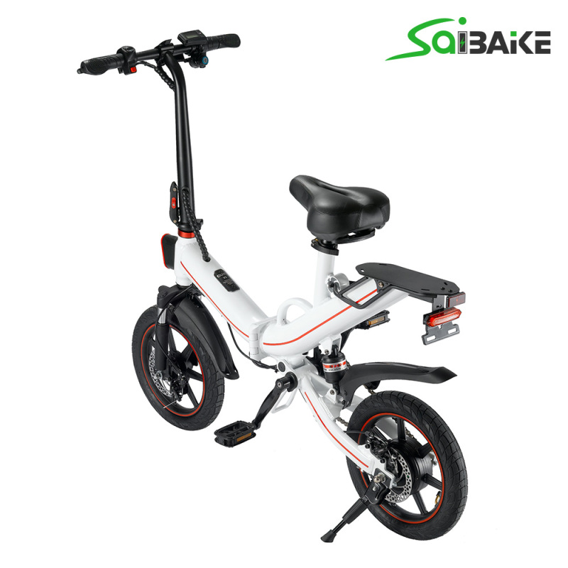 Saibaike V5 Mini e-Bike 14" Folding Electric Bike 48V 400W Motor Mini Bicycle for Adults and Teenagers