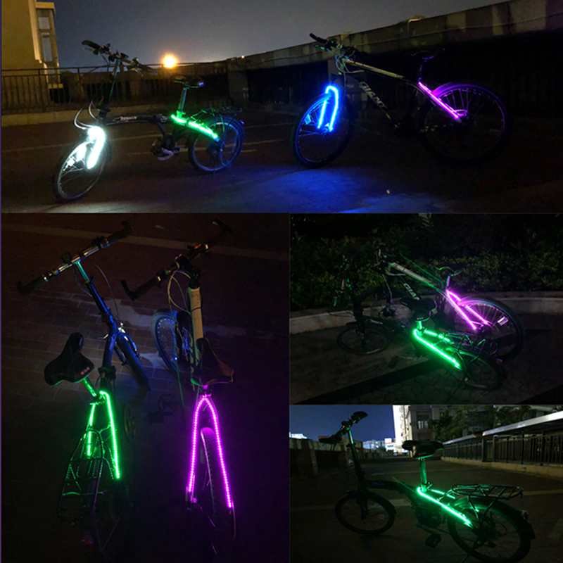 Bicycle Decorative Taillight LED Strip Waterproof Bike Light Cycling Lights Strip Safety Warning Flashing Light Bike Accessories