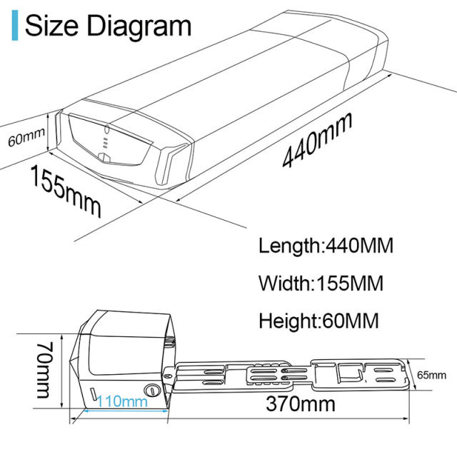 R006 Rear Rack eBike Battery 36V 10Ah 15Ah 17.5Ah 48V 12.5Ah Battery Pack With Double Luggage Carrier for 750W 500W 350W 250W Motor