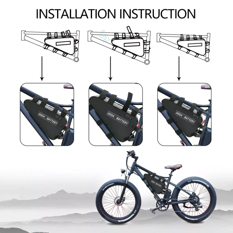 UK Stock U004-1 Triangle Ebike Battery 48v 52v 28.8Ah 21700 LG Li-ion Cell Battery Pack for Electric Bicycle