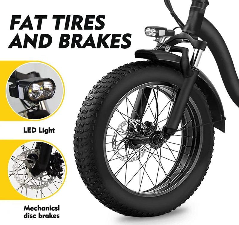 KF9 Fat Tire Electric Bike 48V 30Ah Removeable Battery  20inch Fatbike Off-road Commuter eBike