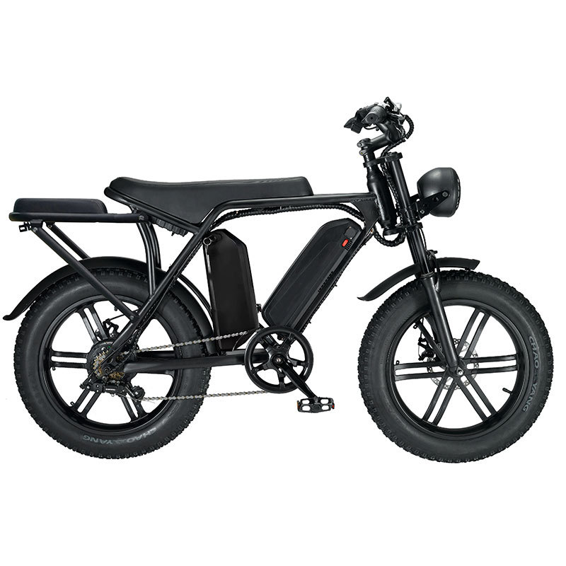 V8 Fat Tire Electric Bike 48V Removeable Battery 20inch Fatbike Urban City Off-road Commuter eBike with Rear Rack