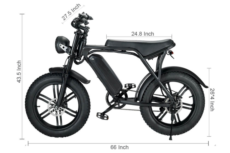 V8 20inch Fat Tire Electric Bike 48V 750W 1000W Dual Front Hydraulic Suspension Fatbike Commuter E-bike