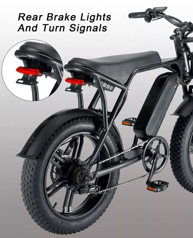 V8 20inch Fat Tire Electric Bike 48V 750W 1000W Dual Front Hydraulic Suspension Fatbike Commuter E-bike