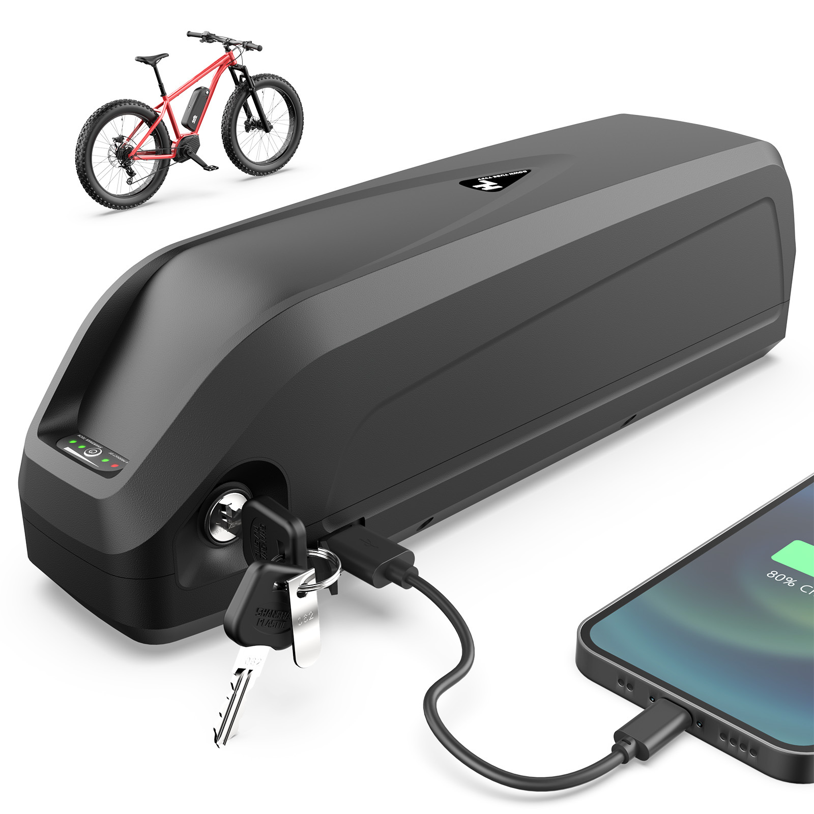 【USA Stock】S039-5 36V 48V 52V 13AH 15AH 18AH 19.2AH 28.8AH Hailong Plus li-ion electric bicycle battery pack for 500W 750W 1000W 1500W motor