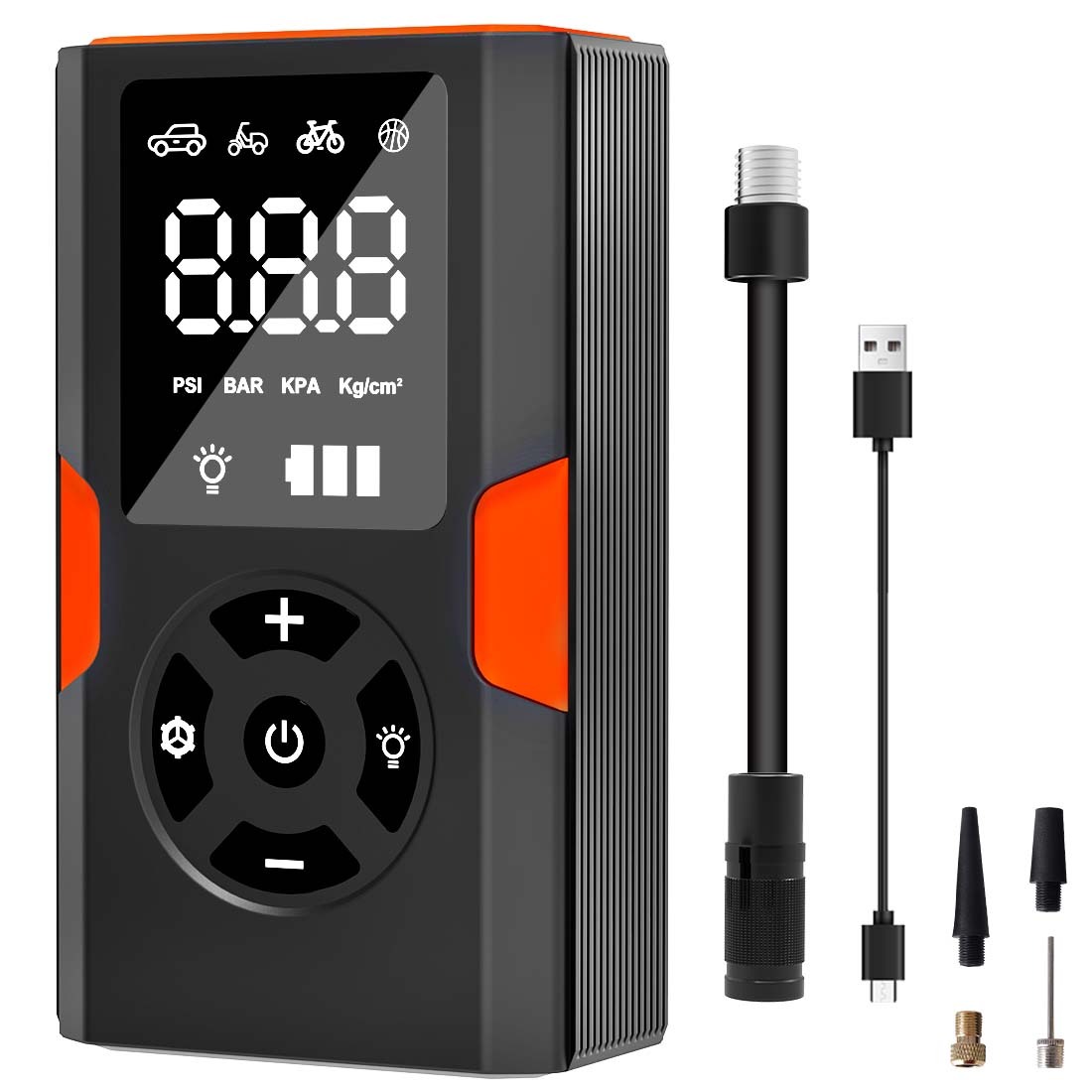 MQ01 Electric Bike Pump portable air compressor car tire inflator with air pressure numerical display for travel car motorcycle bicycle football baske