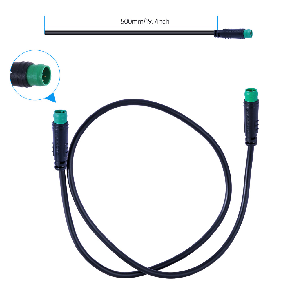 【Europe Warehouse】500mm Green Female-Male 5 Pins Extension Cable For Electric Bike Display Of Bafang
