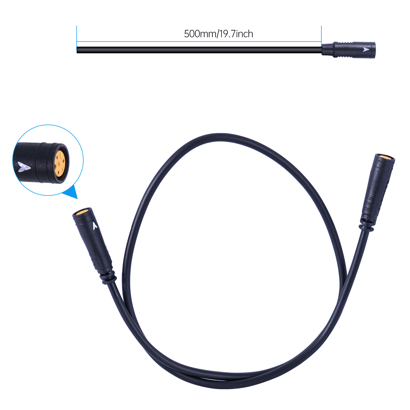 【Europe Warehouse】50cm 3 Pin Thumb Throttle Extension Cable For BAFANG Electric Bicycle Motor Drive