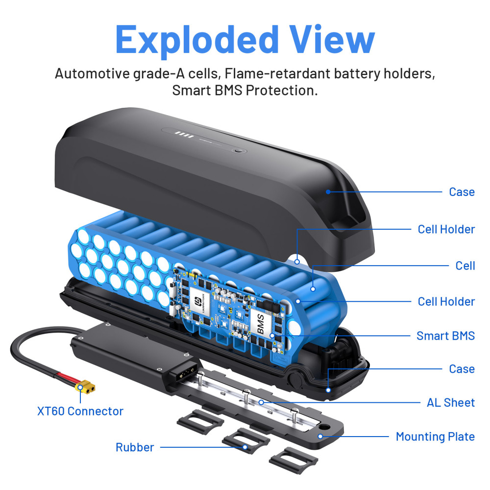 Ebike Battery S220 36V 48V 15.6Ah 20.8AH BMS30A LG5000 Cells 6 Pin Ebike Battery For 350W 500W 750W 1000W Motor 【EU Stock】