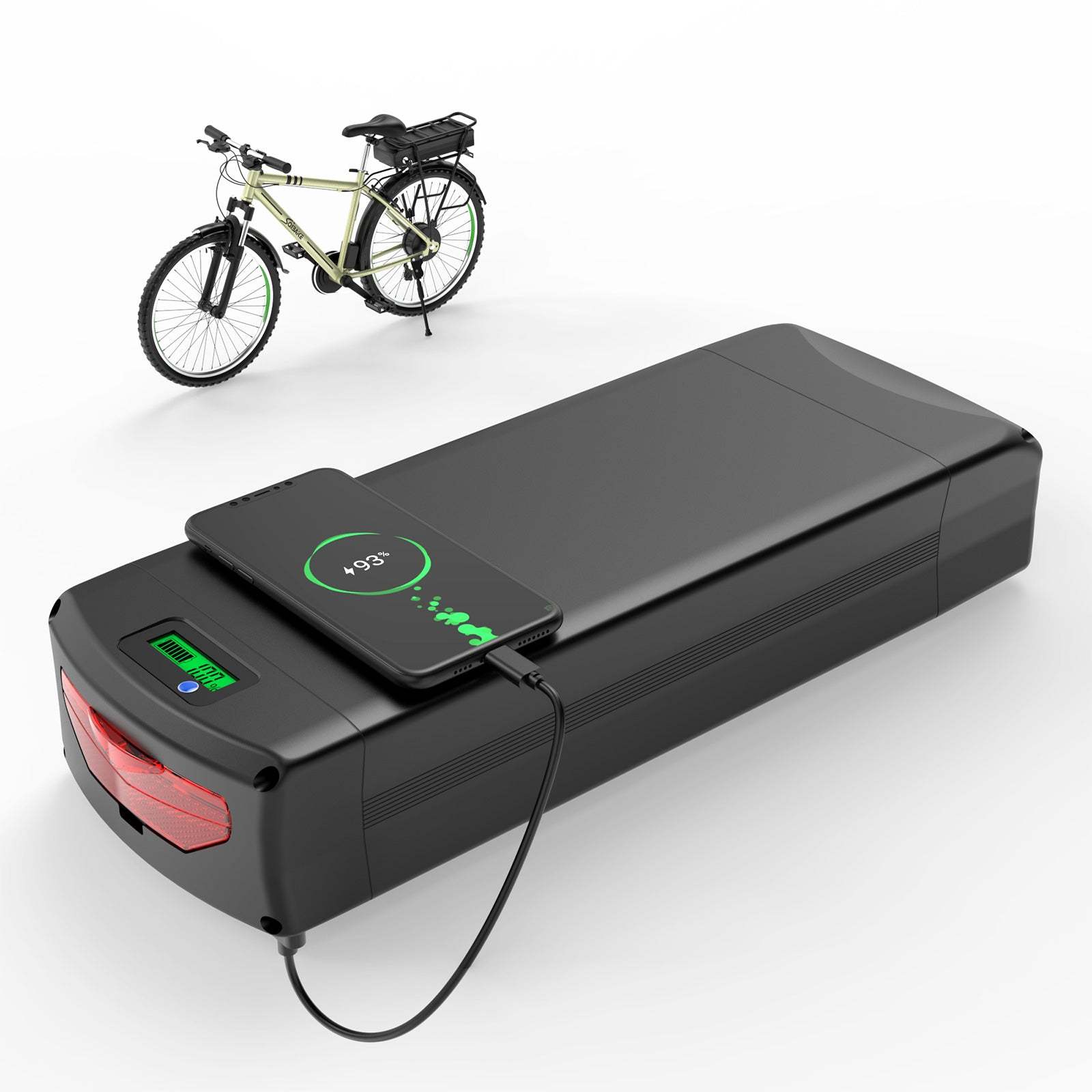 U010-1 48V 52V 30AH LG5000 li-on cells Rear Rack Ebike battery for 750W 1000W 1500W 2000W motor with 4A charger【UK Stock】