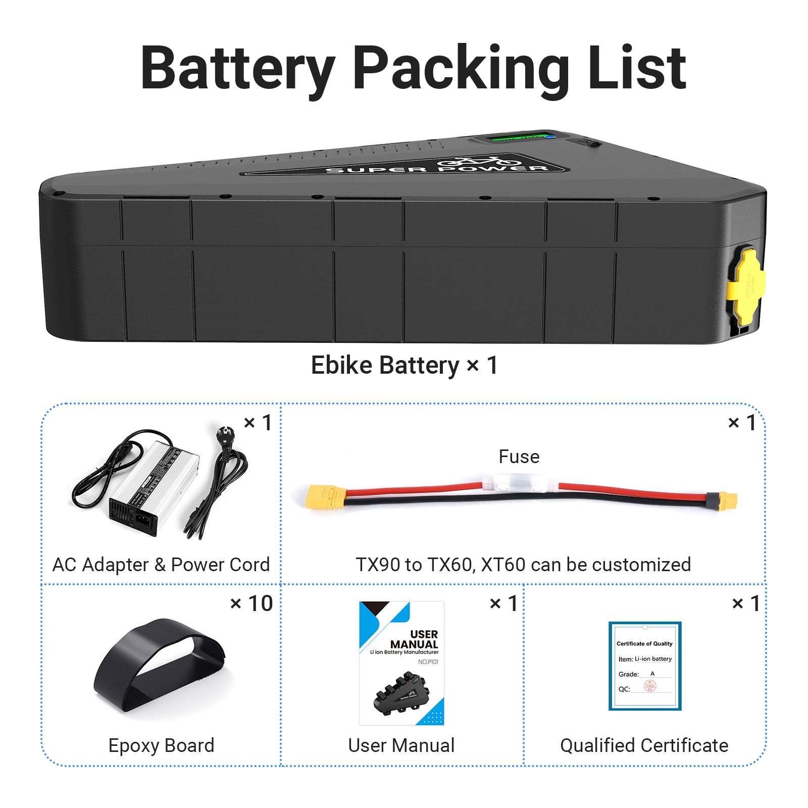 Triangle battery P101 48V 52V 30AH  BMS50A  LG5000 with 4A Charger For 500W 1000W 1500W 2000W Motor / Ship to AU