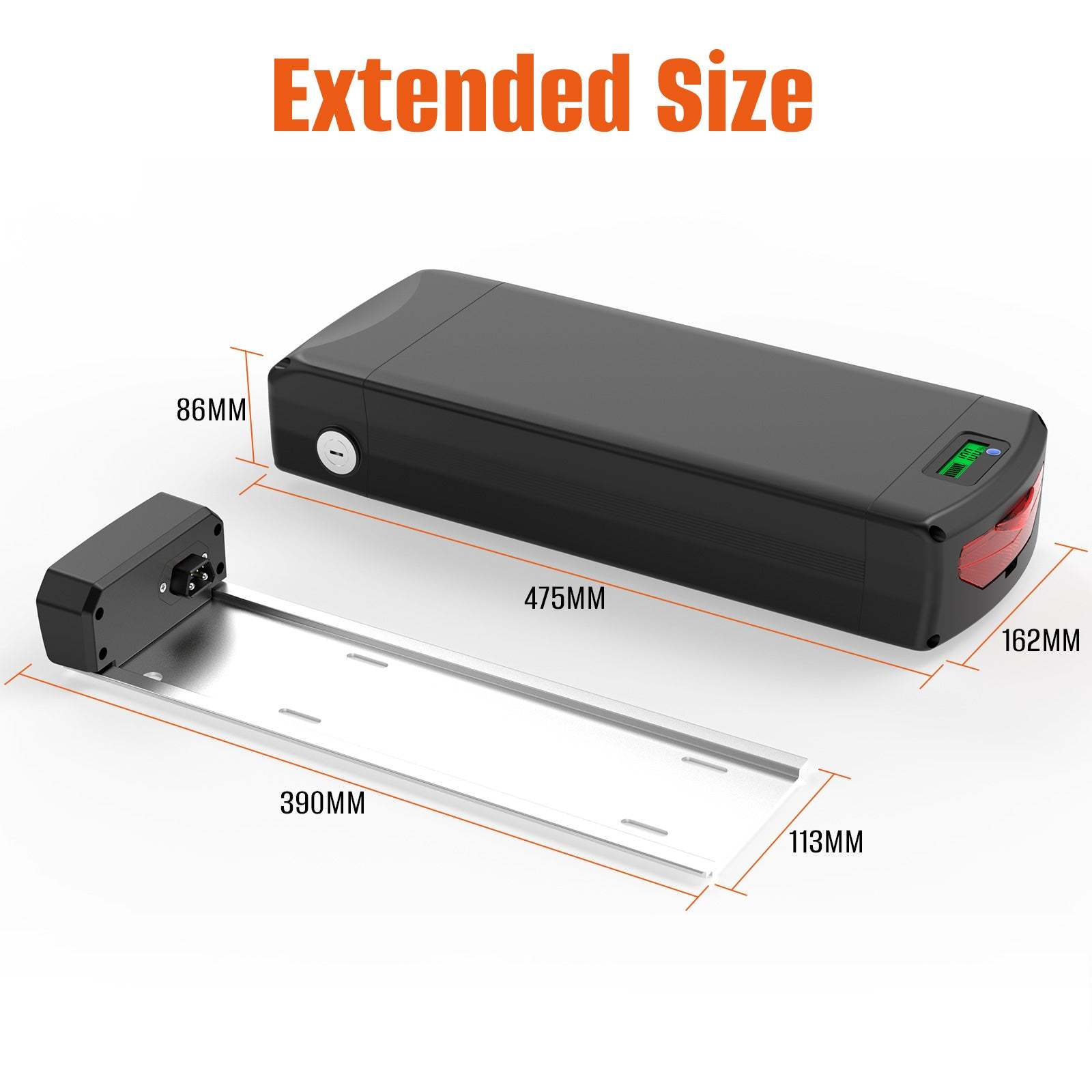 U010-1 48V 52V 30AH LG5000 li-on cells Rear Rack Ebike battery for 750W 1000W 1500W 2000W motor with 4A charger【UK Stock】