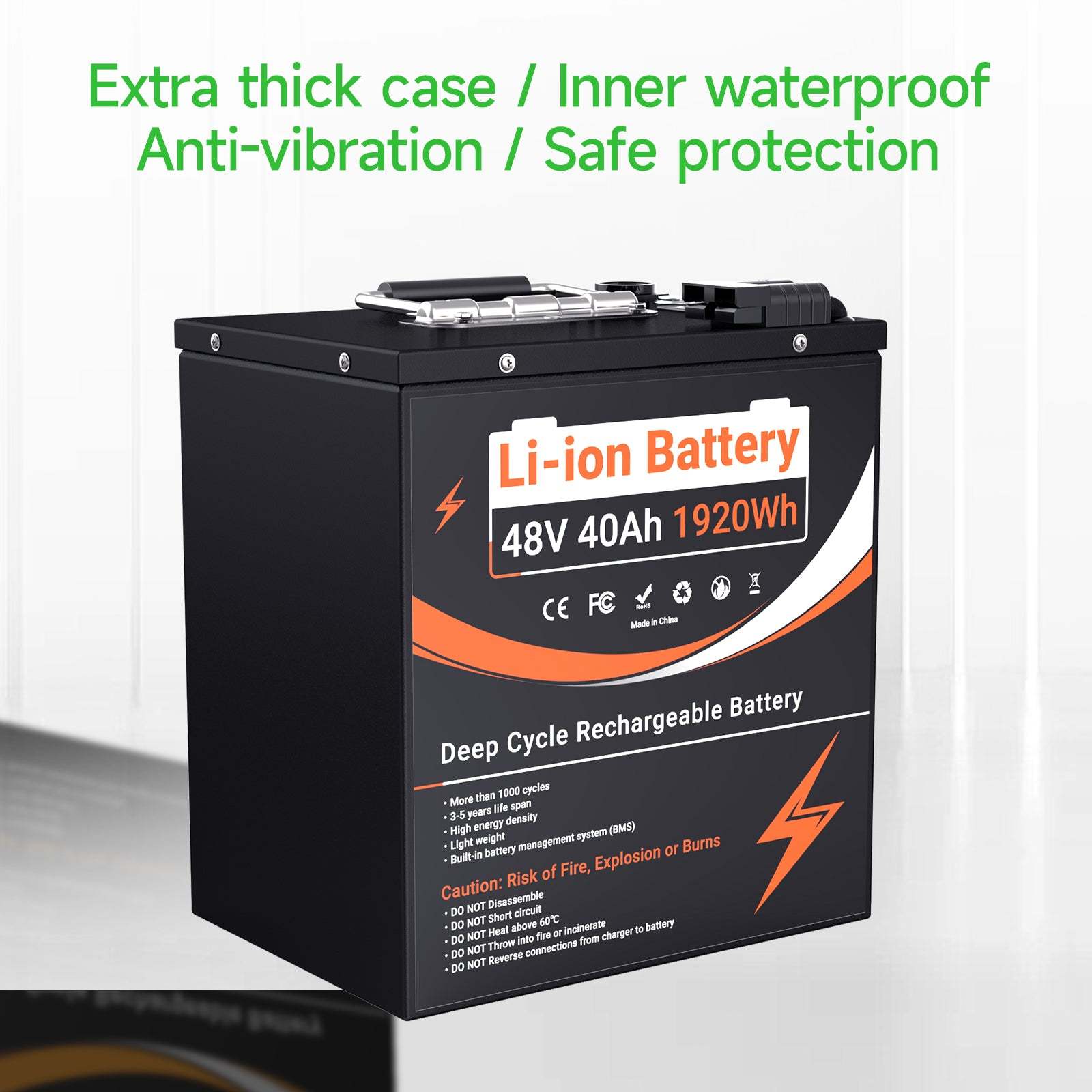 U003 48v 40Ah BMS50A 13S1P Li ion Battery Pack (Without Charger) Fit For 0-1800W Bicycles & motorcycles & tricycles Motor /UK STOCK/Fast delivery
