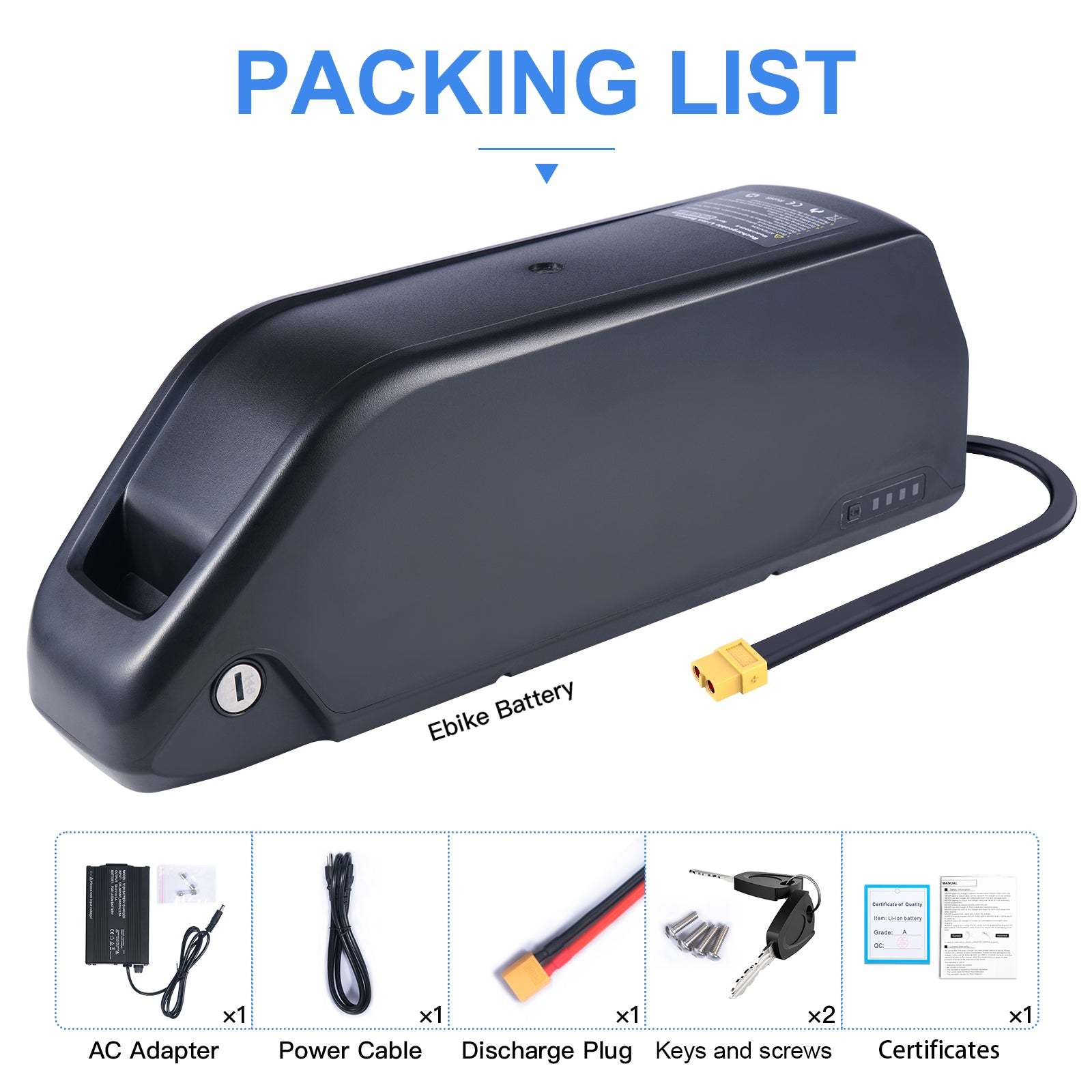 R049-8 52V 20Ah LG5000mah EBike Battery 21700 cells Polly DP-21700-5 Jumbo Shark Electric Bike Battery for 250W 350W 500W 750W 800W 1000W Watt motor【USA STOCK】