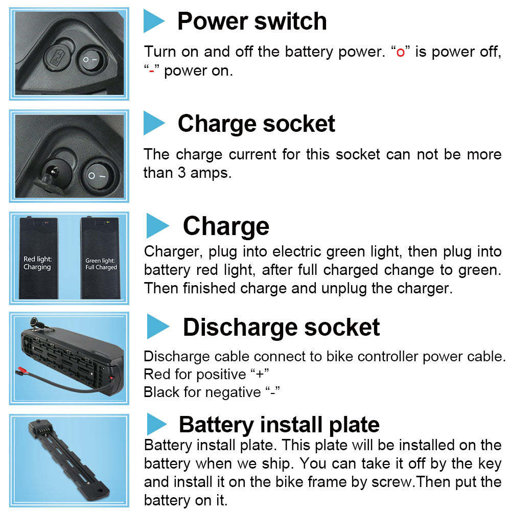 R049-2 48V 52V 13AH Ebike battery POLLY DP-6 Jumbo Shark Lithium Battery for 500W 750W 1000W motor【USA STOCK】