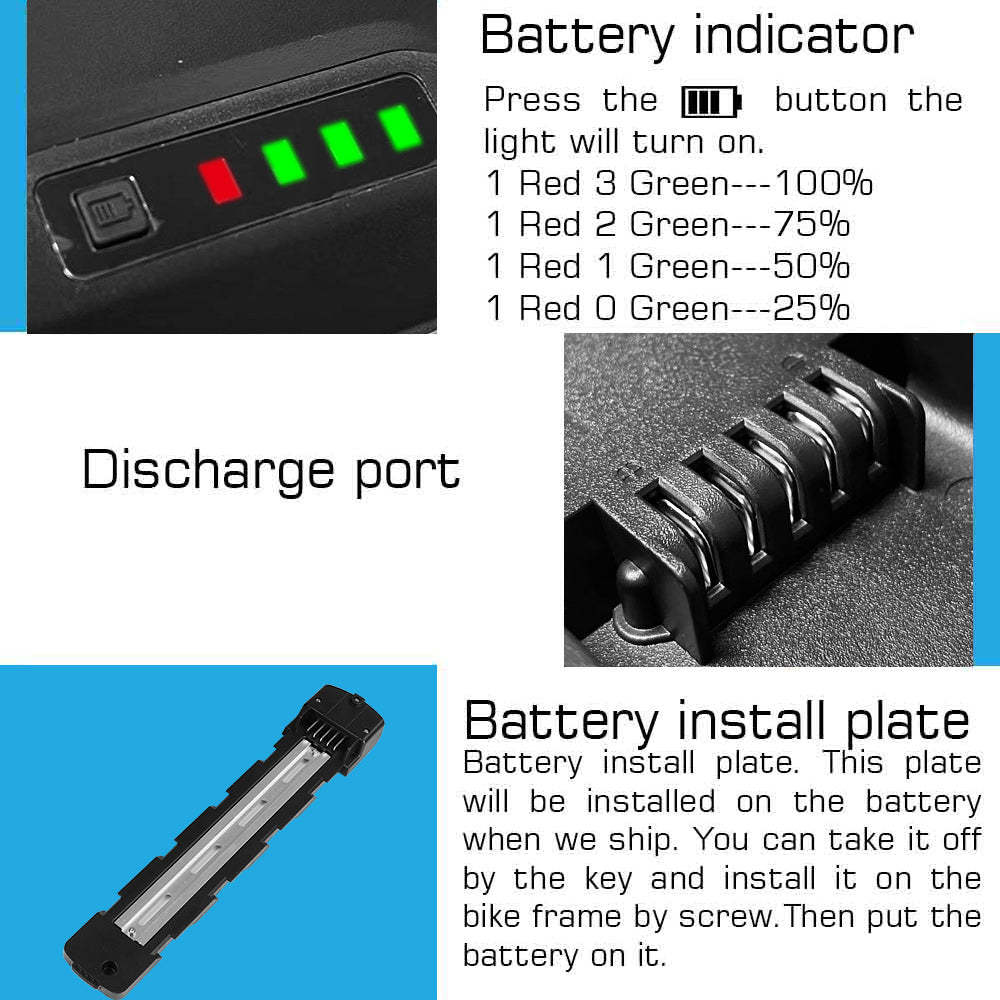 Polly ebike battery R049-6 48V 52V 26AH BMS50A 21700 LG 5200mah Cells Li-ion EBike Battery For 0-1500W 500W 750W 800W 1000W 1200W motor with 3A charger【Canada Stock】