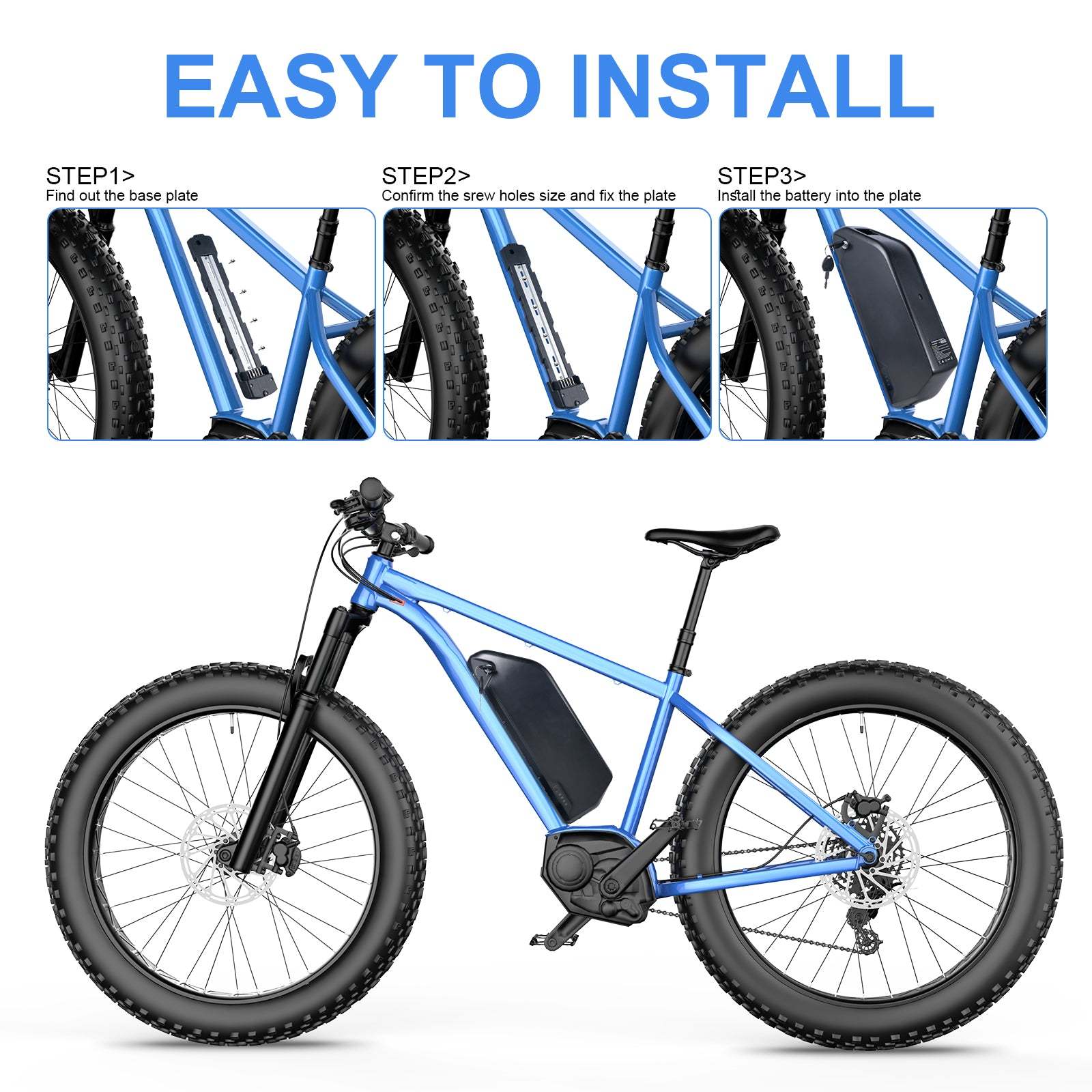 Polly Jumbo Shark R049-8 36V 52V 20Ah 25Ah Large capacity  Electric Bike Battery for 250W 500W 1000W 1500W Motor【EU STOCK】