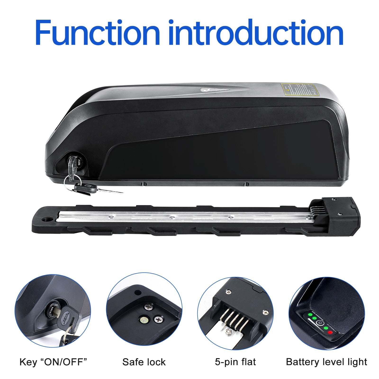 Hailong S039-B battery 48V 52V 13Ah 14.5AH BMS30A for 0-1000w Bafang BBSHD motor with 2A charger【CA STOCK】