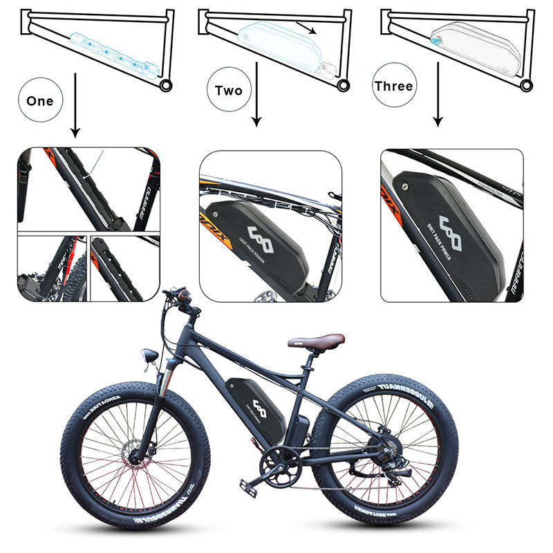 R049-2 48V 52V 13AH Ebike battery POLLY DP-6 Jumbo Shark Lithium Battery for 500W 750W 1000W motor【USA STOCK】