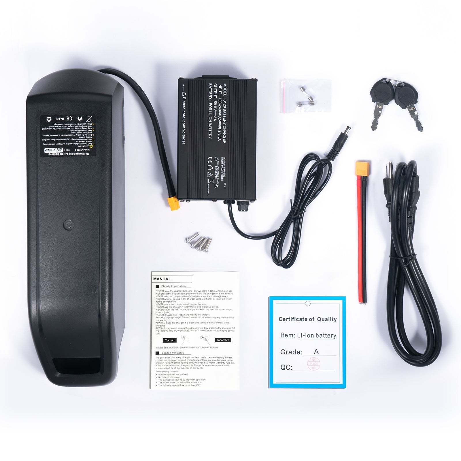 R049-8 52V 20Ah LG5000mah EBike Battery 21700 cells Polly DP-21700-5 Jumbo Shark Electric Bike Battery for 250W 350W 500W 750W 800W 1000W Watt motor【USA STOCK】